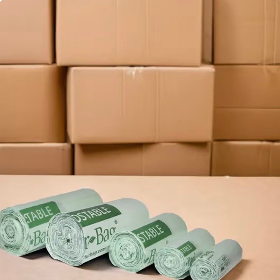 Premium Compostable Commercial Liner – 55 Gallon Green Biopolymer (42x48, 1MIL) 1 Roll 20 Count