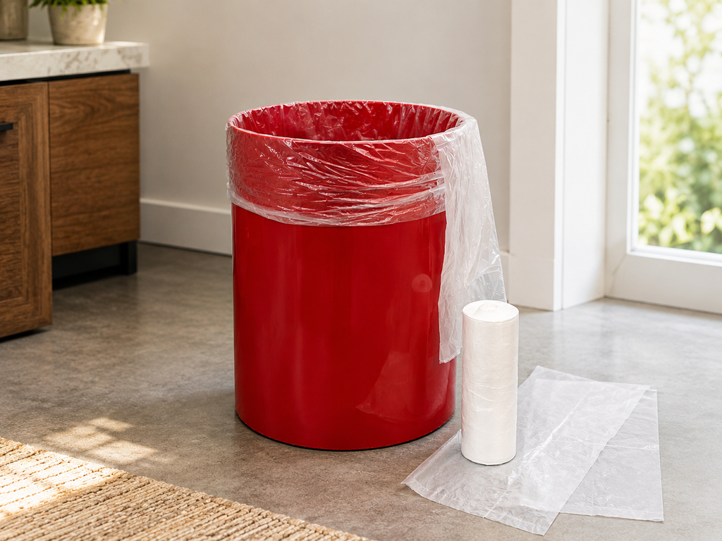 10 Gallon Clear Trash Can Liners, 50 bags per roll