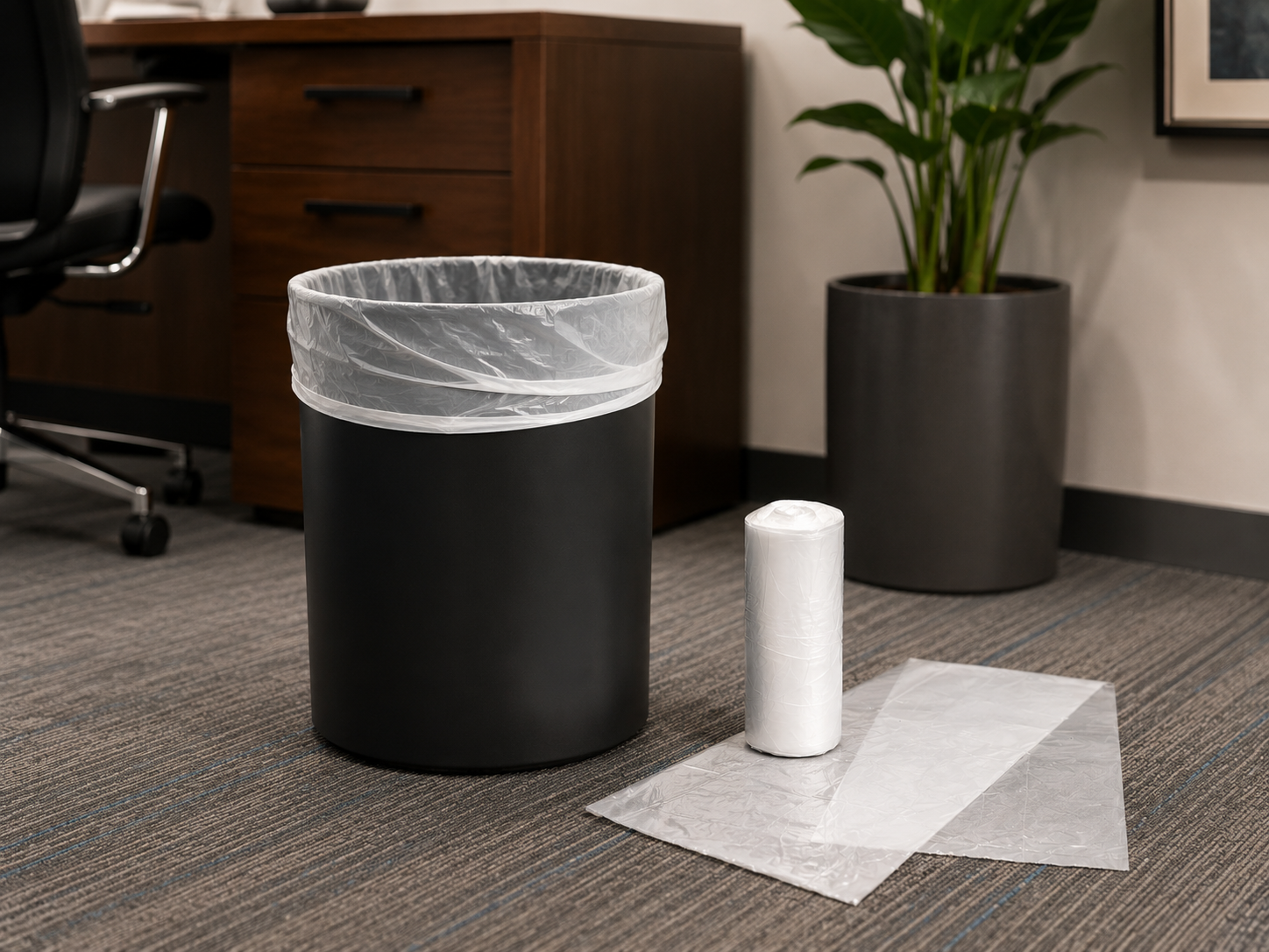 10 Gallon Clear Trash Can Liners, 50 bags per roll