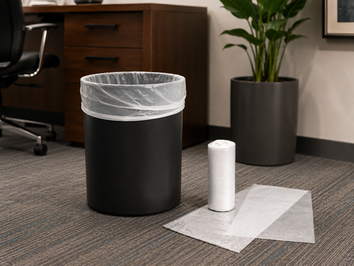 10 Gallon Clear Trash Can Liners, 50 bags per roll