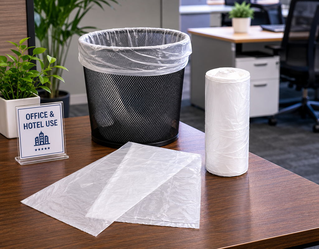 10 Gallon Clear Trash Can Liners, 50 bags per roll