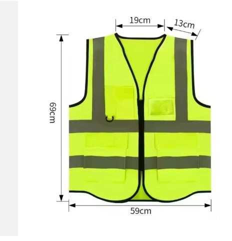 High Visibility Reflective Safety Vest - S/M, L/XL, 2XL/3XL or 4XL/5XL