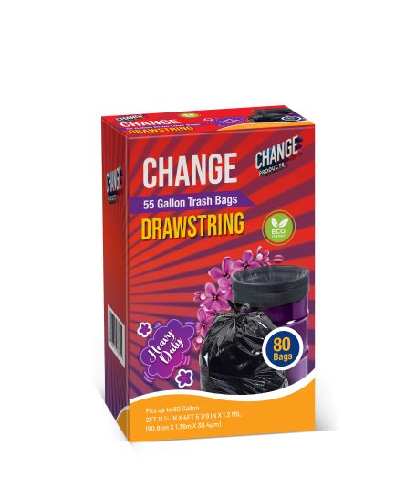 55-Gallon Drawstring Trash Bags/ 80 Count